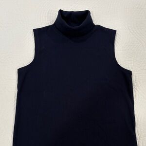Lauren Ralph Lauren Navy Sleeveless Turtleneck Top